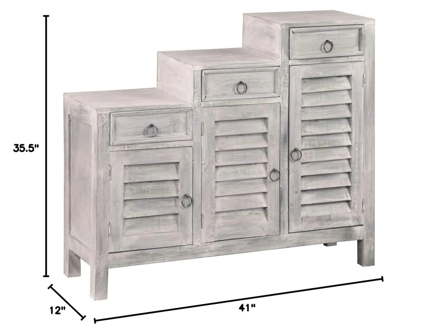 Sunset Trading Cottage Three Tiered Shutter Cabinet