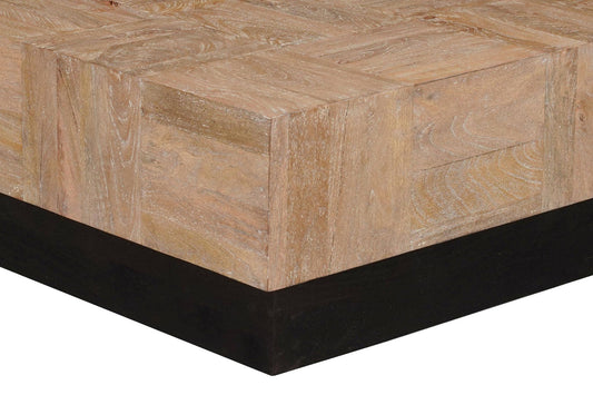 Wooden surface with a black base
