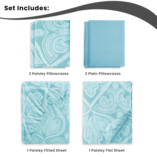 Lux Decor 6Pc Paisley Sheet Set | Cozy Complete Homes