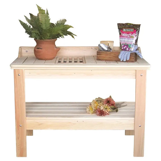 14 Gallon Heavy Duty Tub on Wooden Potting Bench