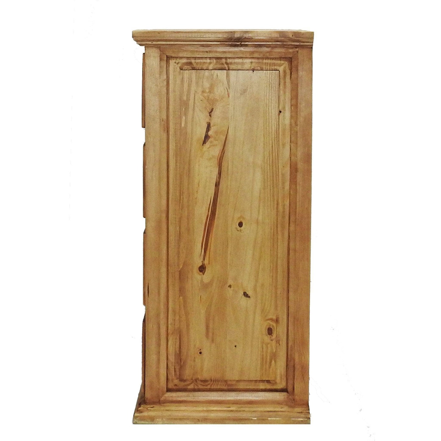 Wooden cabinet with a white background
