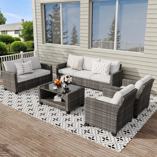 8-Piece Rattan Patio Set | Cozy Complete Homes