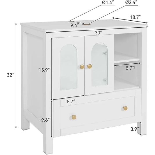 White Bathroom Vanity Cabinet with Storage | Cozy Complete Homes