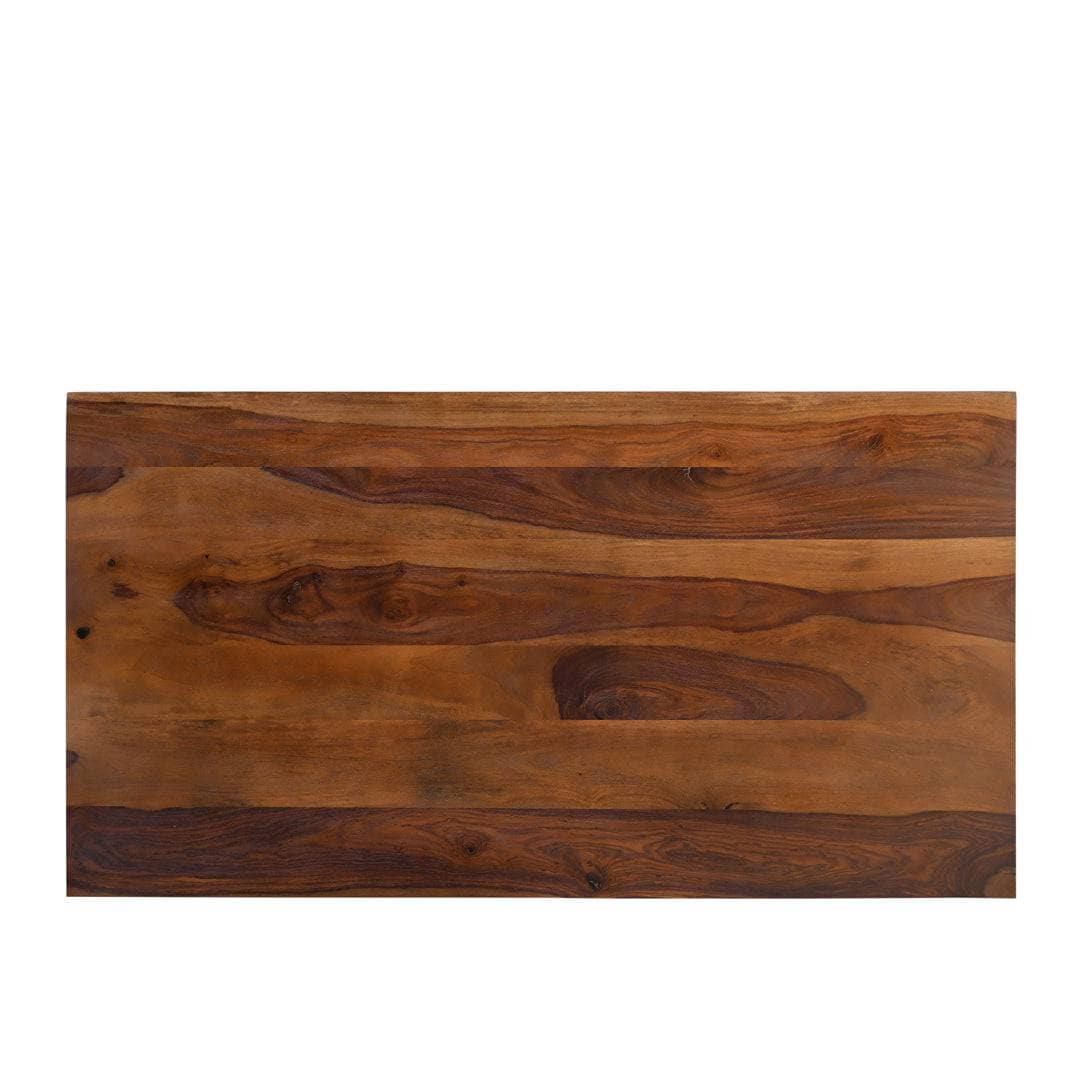 Wooden surface with a rich brown finish on a white background