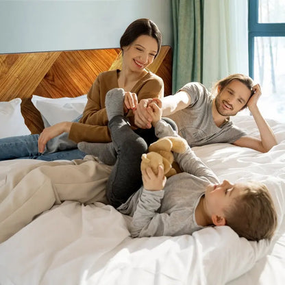 Solid Acacia Wood Platform Bed with Sculpted Headboard Megsu