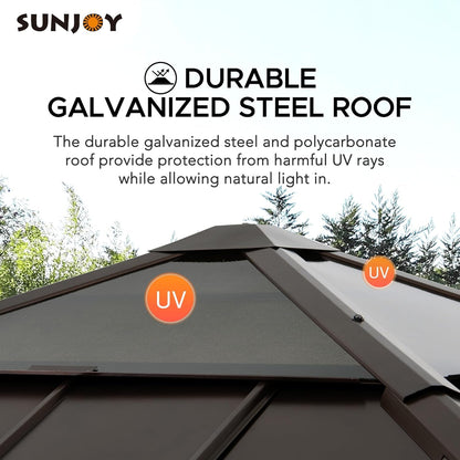 Cedar Framed Hardtop Gazebo Outdoor Patio Garden Shade