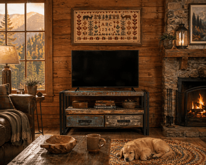 rustic wood tv stand