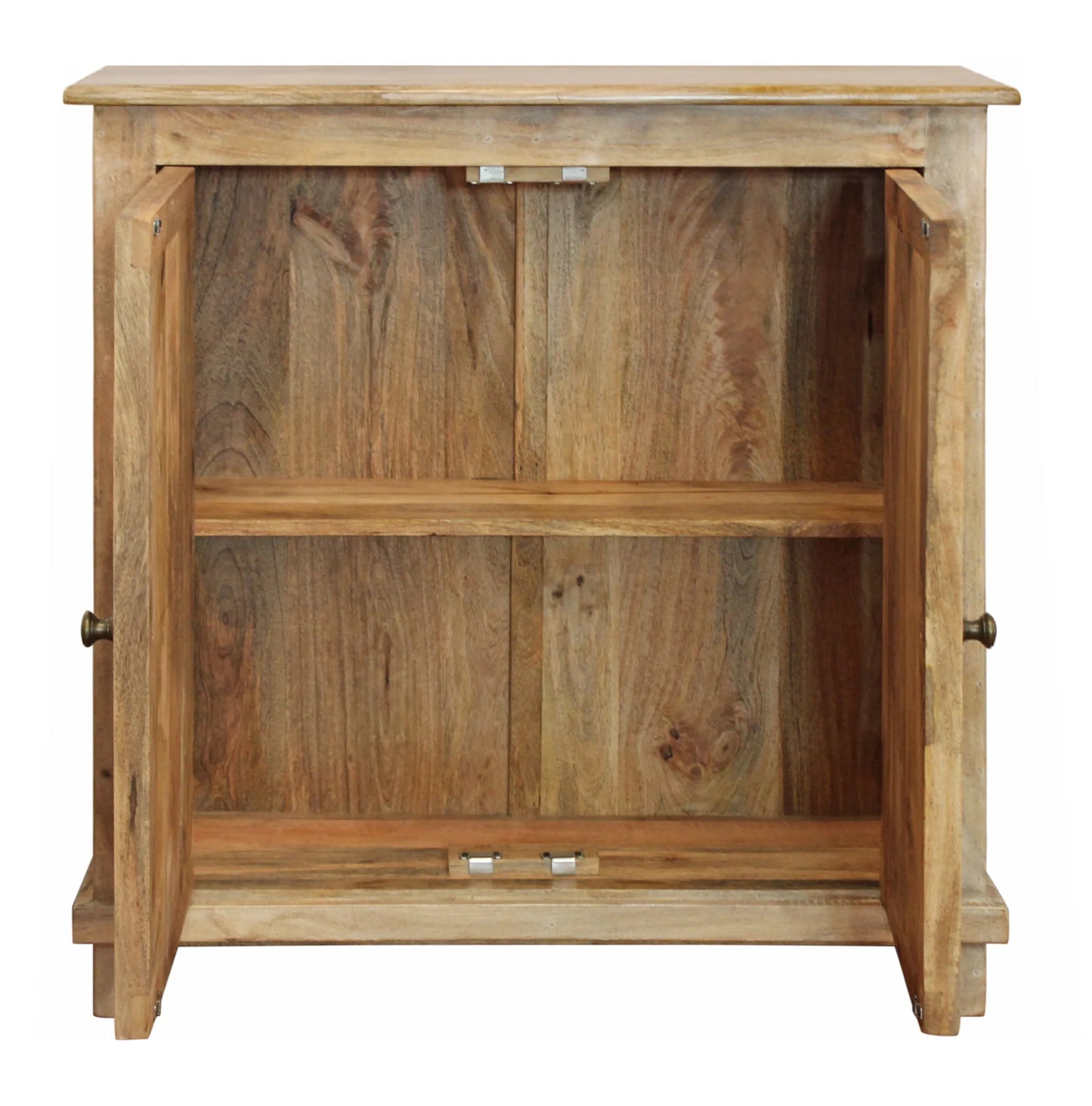 34” Light Brown Solid Wood Sideboard Cabinet | Rustic Narrow Storage Cabinet