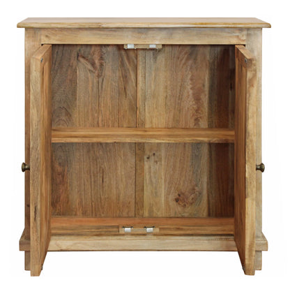 34” Light Brown Solid Wood Sideboard Cabinet | Rustic Narrow Storage Cabinet