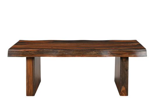 51" Dark Brown Solid Wood Sled Coffee Table