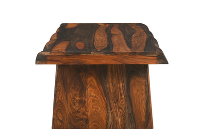 51" Dark Brown Solid Wood Sled Coffee Table