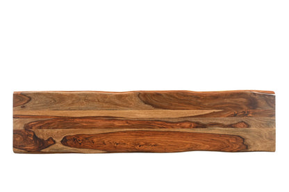 75" Brown Solid Wood Live Edge Dining Bench