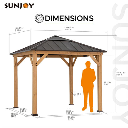 Cedar Framed Hardtop Gazebo Outdoor Patio Garden Shade