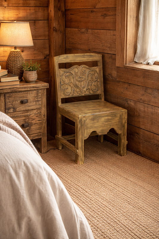 Carved Spanish Colonial Crest Chair