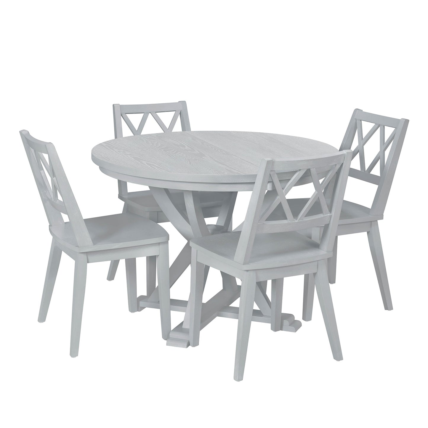 5-Piece Extendable Round Dining Table Set -