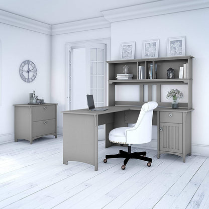 L Shaped Desk With Hutch And File Cabinet