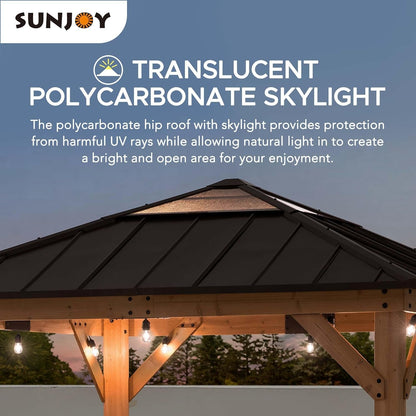 Cedar Framed Hardtop Gazebo Outdoor Patio Garden Shade