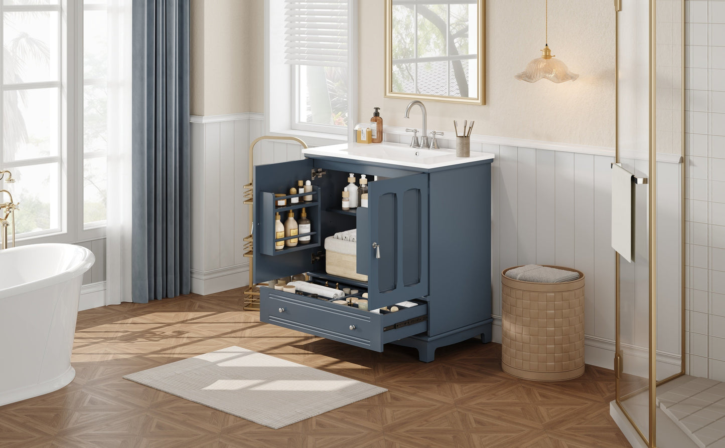 Bathroom Vanity with Ceramic Sink