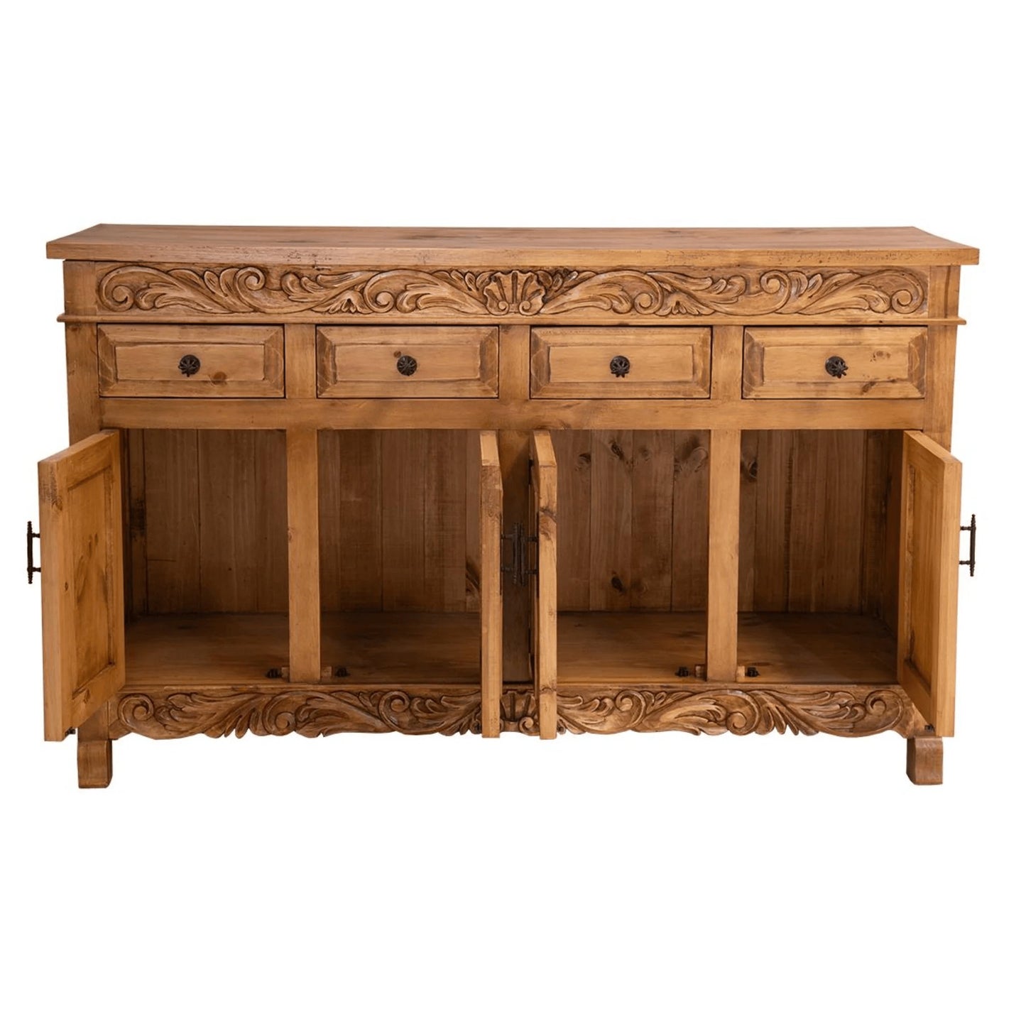 Arroyo Crest Buffet in Light Finish with Wood Top – Rustic Farmhouse Sideboard