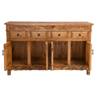 Arroyo Crest Buffet in Light Finish with Wood Top – Rustic Farmhouse Sideboard