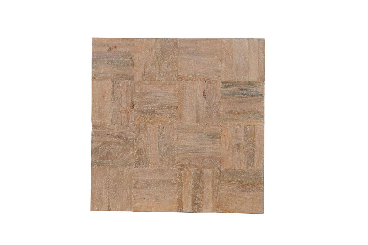 Wooden flooring tile with a herringbone pattern on a white background