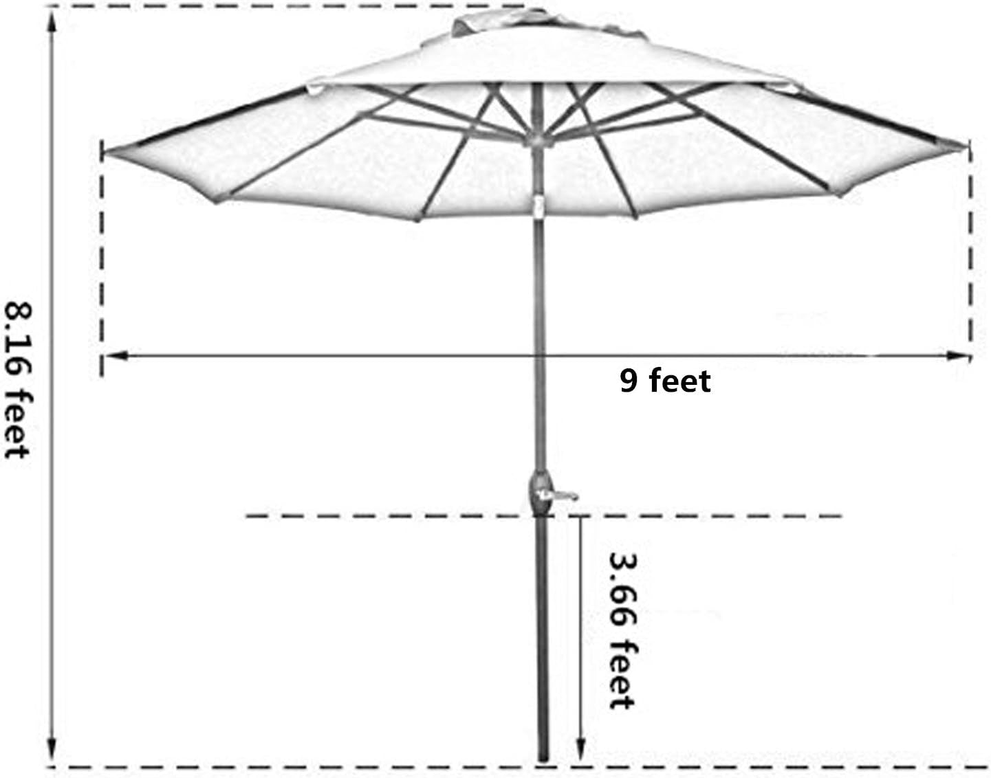 9 Foot Red Patio Umbrella For Outdoor Tables Deck Set