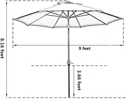9 Foot Red Patio Umbrella For Outdoor Tables Deck Set