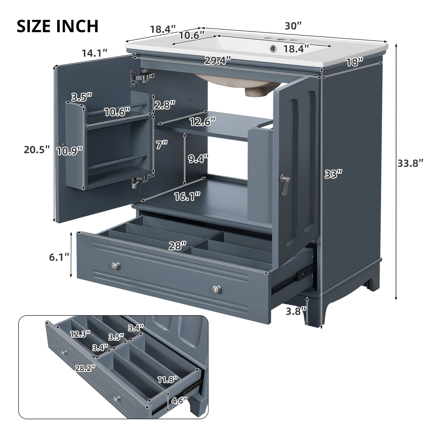 Bathroom Vanity with Ceramic Sink