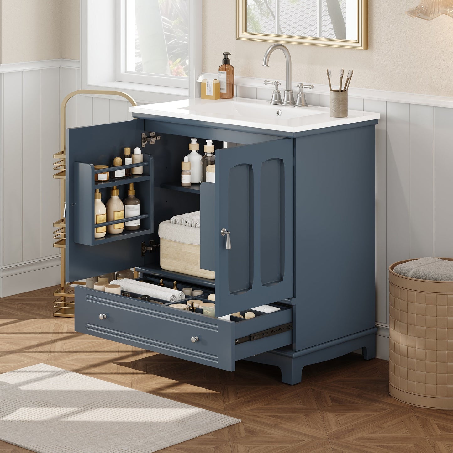 Bathroom Vanity with Ceramic Sink