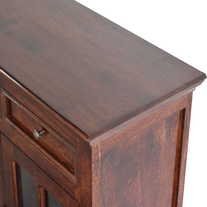 Wooden sideboard with a drawer on a white background
