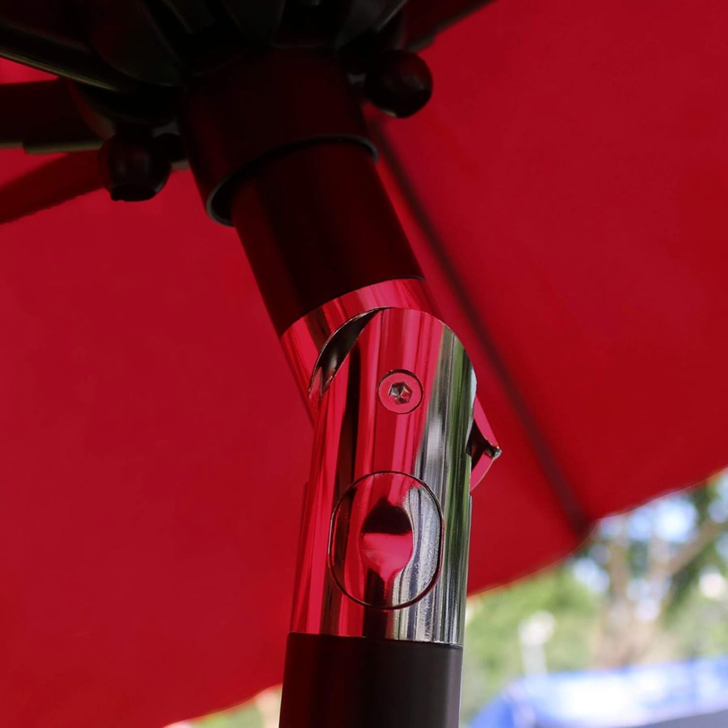 9 Foot Red Patio Umbrella For Outdoor Tables Deck Set