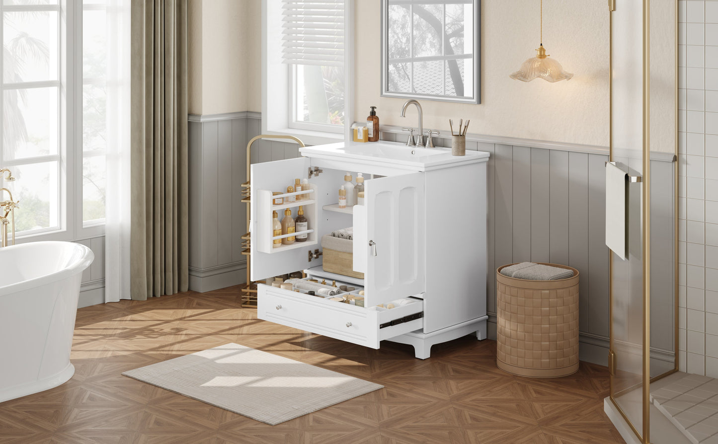 Bathroom Vanity with Ceramic Sink