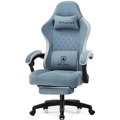 Gaming Chair with Lumbar Support & Foldable Footrest | Cozy Complete Homes