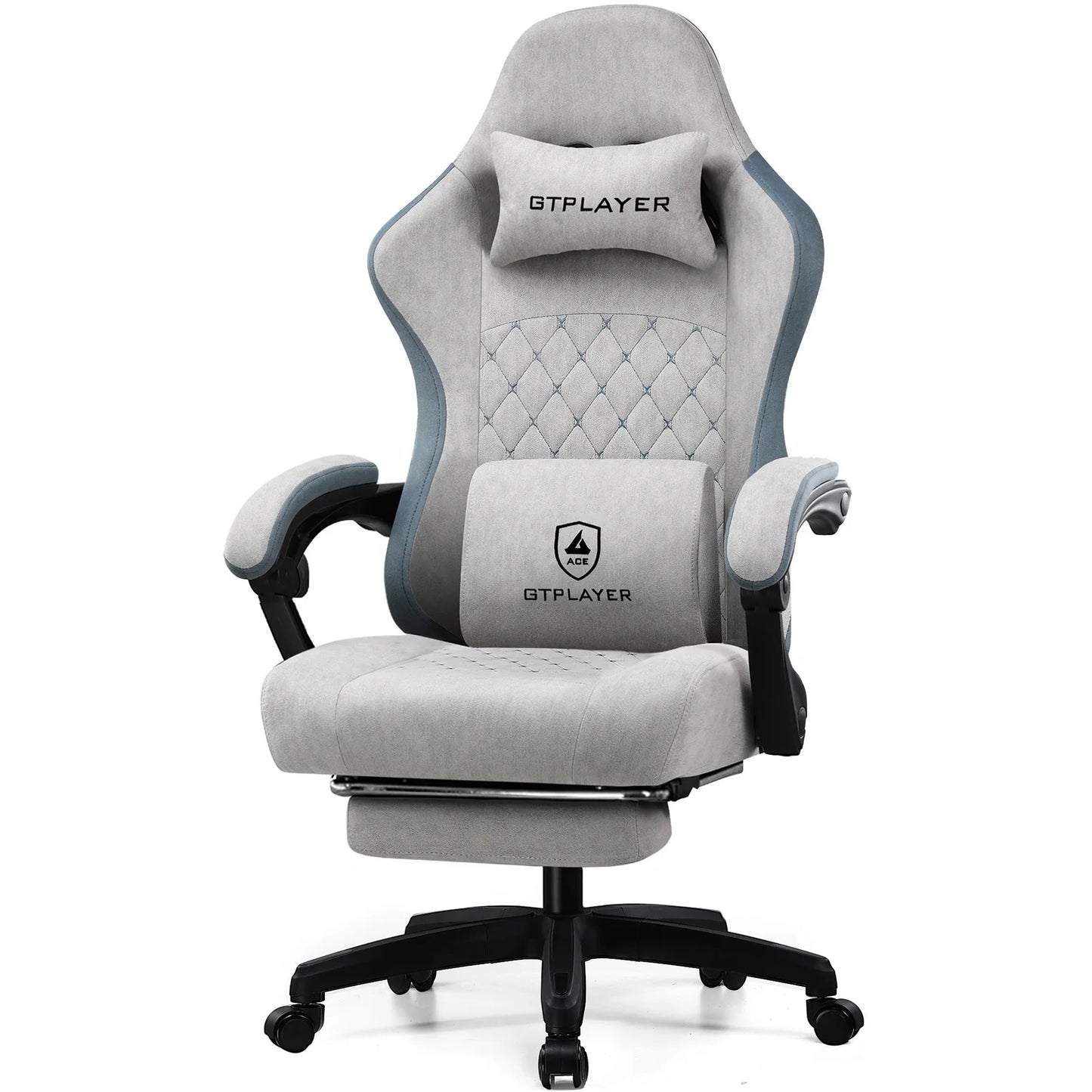 Gaming Chair with Lumbar Support & Foldable Footrest | Cozy Complete Homes