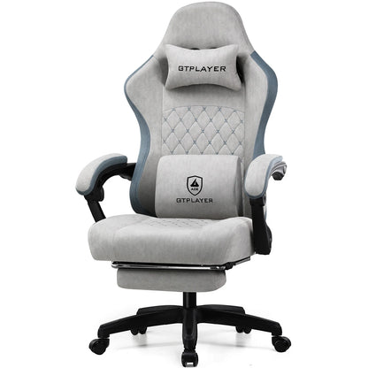 Gaming Chair with Lumbar Support & Foldable Footrest | Cozy Complete Homes