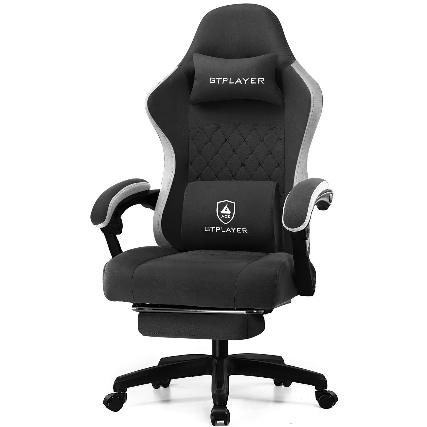 Gaming Chair with Lumbar Support & Foldable Footrest | Cozy Complete Homes