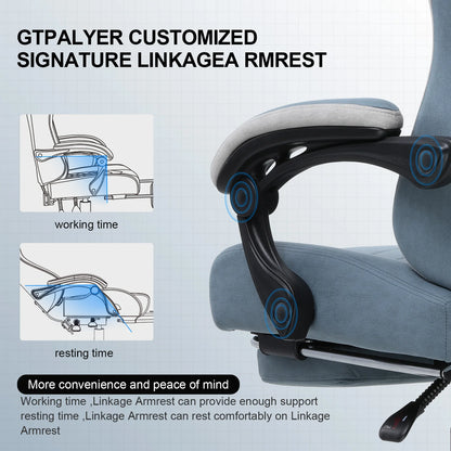 Gaming Chair with Lumbar Support & Foldable Footrest | Cozy Complete Homes