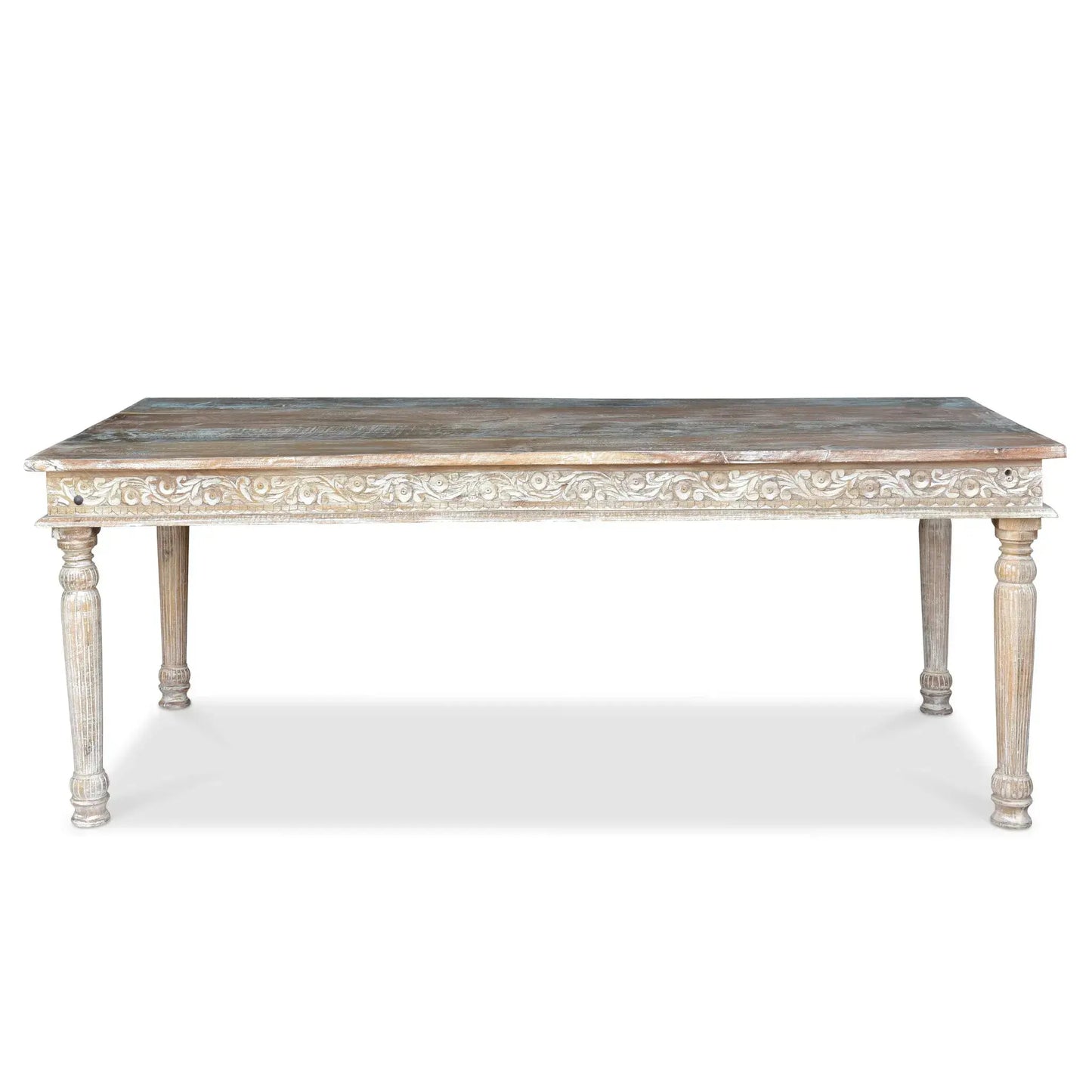 Driftwood Recycled Carved Dining Table - CozyCompleteHome.com