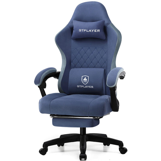 Gaming Chair with Lumbar Support & Foldable Footrest | Cozy Complete Homes