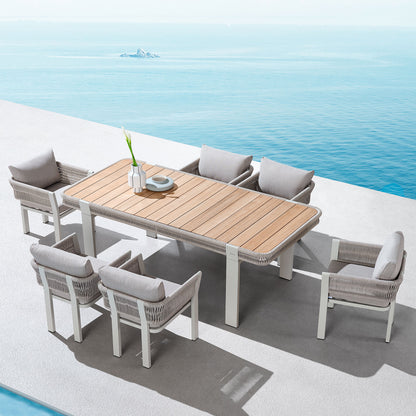 Borromeo Luxury Teak & Aluminum Outdoor Dining Set