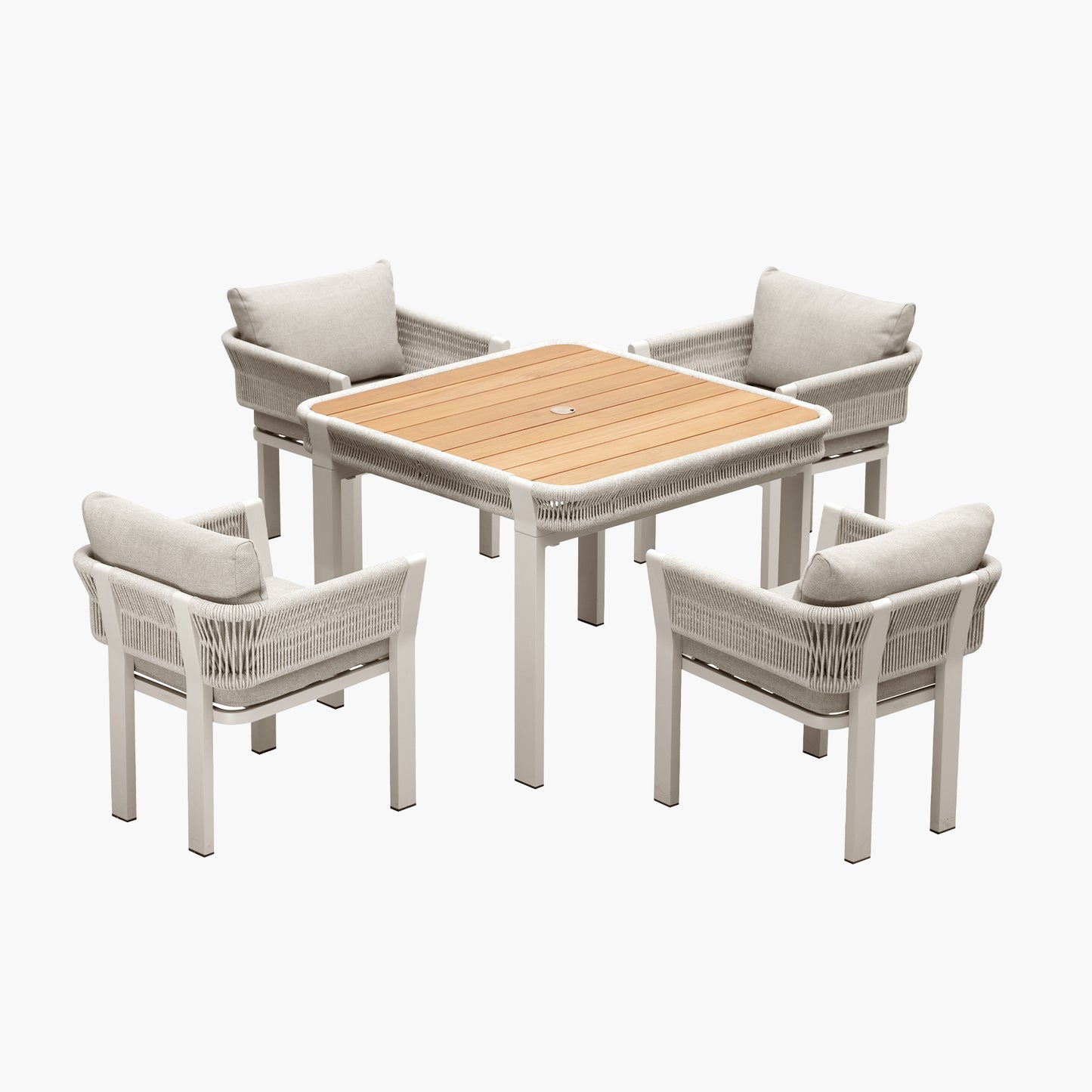 Borromeo Luxury Teak & Aluminum Outdoor Dining Set