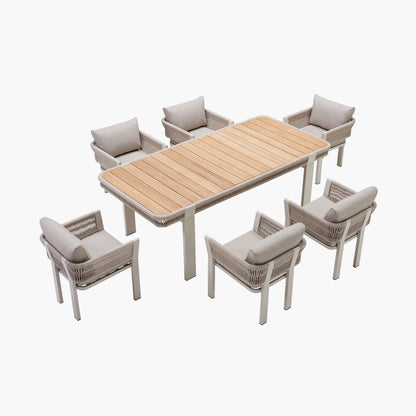 Borromeo Luxury Teak & Aluminum Outdoor Dining Set