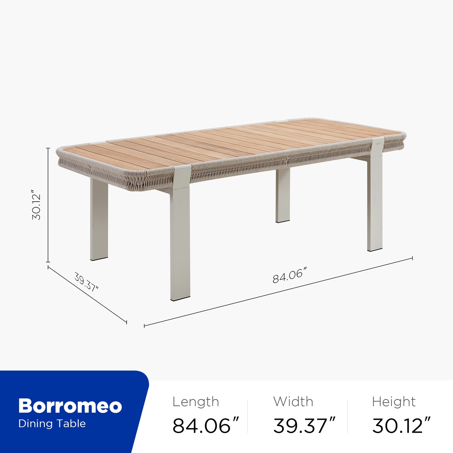Borromeo Luxury Teak & Aluminum Outdoor Dining Set