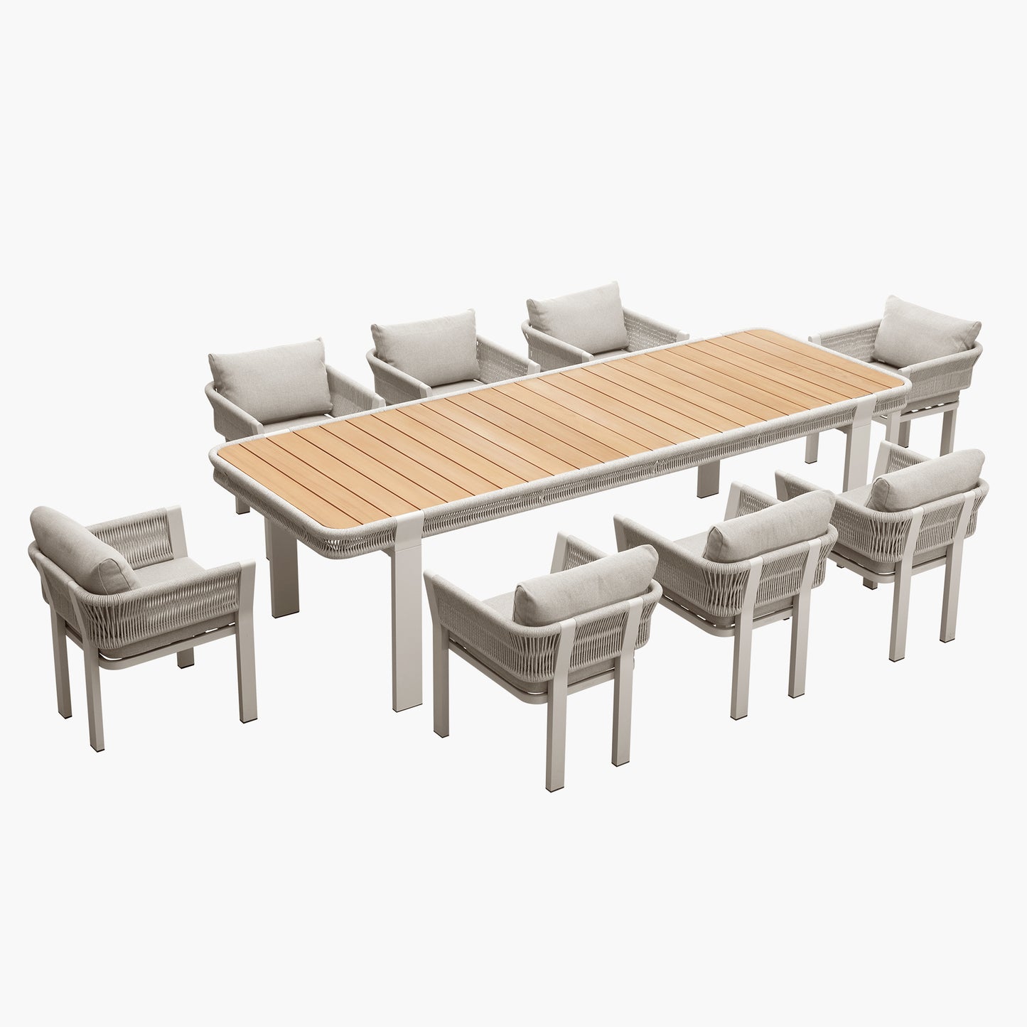 Borromeo Luxury Teak & Aluminum Outdoor Dining Set