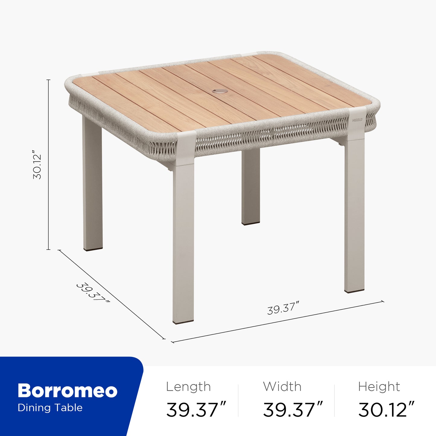 Borromeo Luxury Teak & Aluminum Outdoor Dining Set