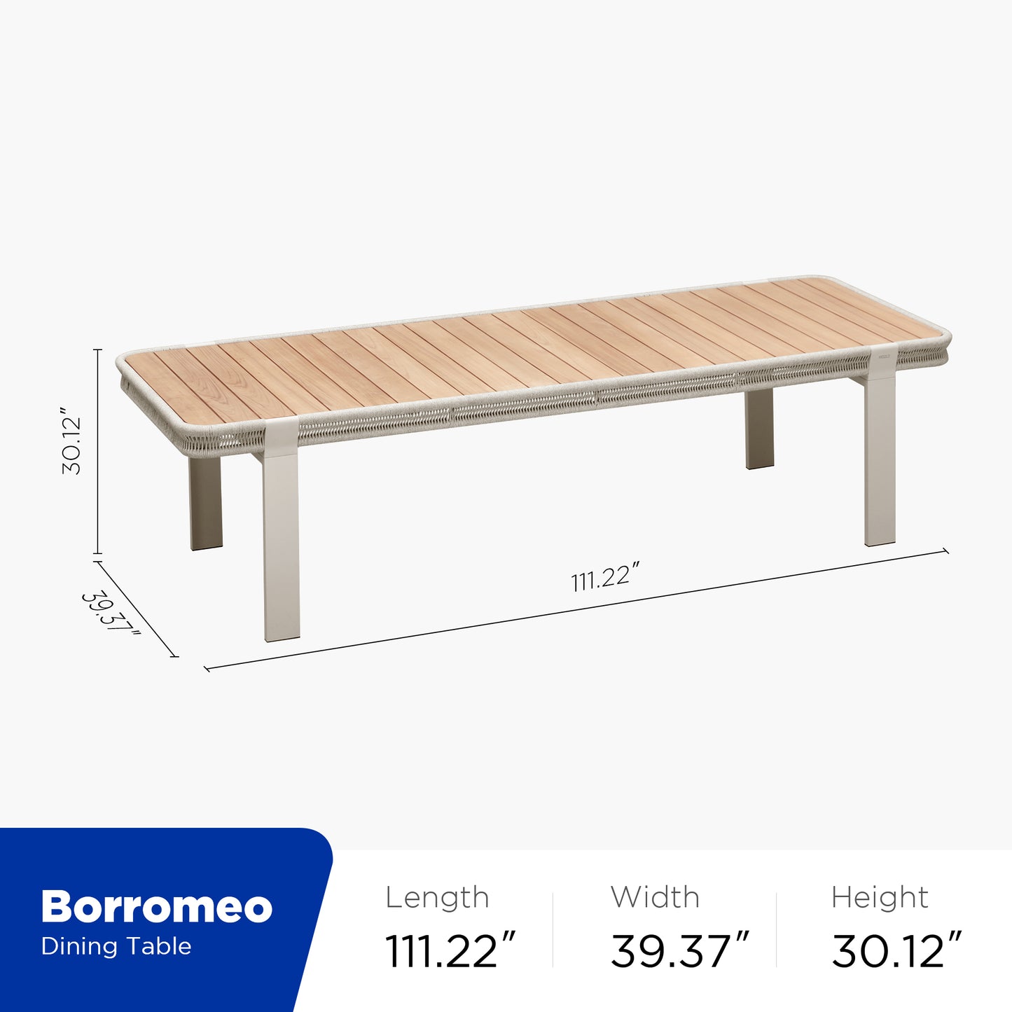 Borromeo Luxury Teak & Aluminum Outdoor Dining Set