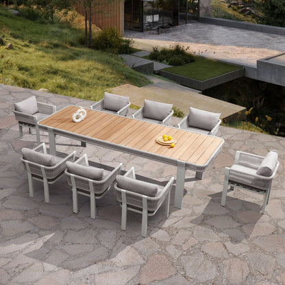 Borromeo Luxury Teak & Aluminum Outdoor Dining Set