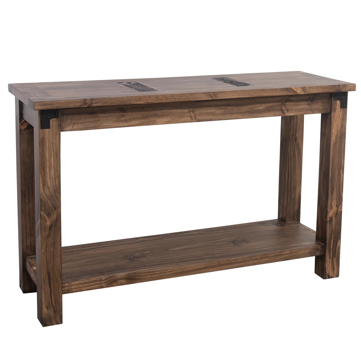 Rustic wood console table 
