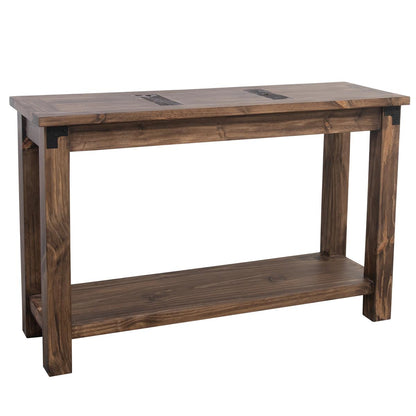 Rustic wood console table 
