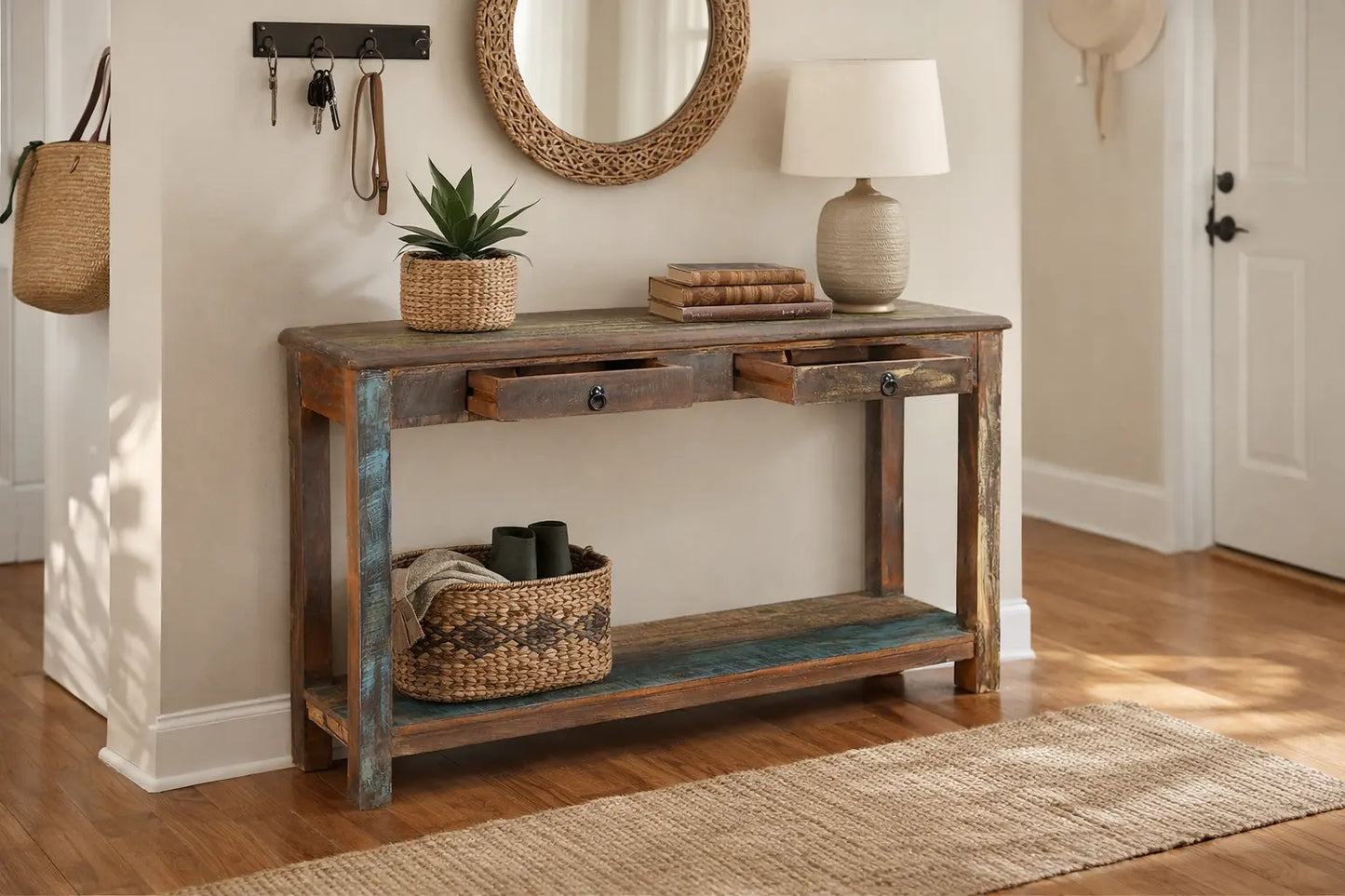Reclaimed Wood Console Table - Rustic Farmhouse Entryway Table Timbergirl